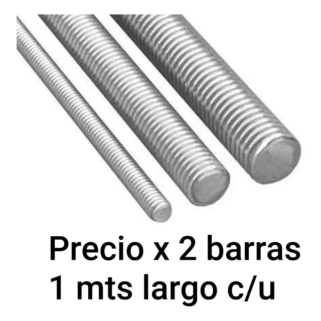 Barra Roscada Hierro Galvanizado 3/8 X 1 Mts De Largo