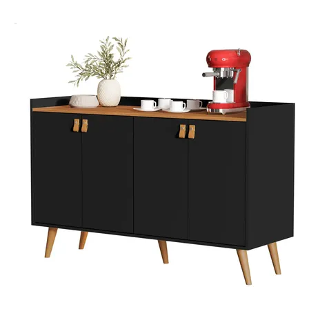 Aparador Sala Retrô Pés Palito Luana 4 Portas - Lojas K7