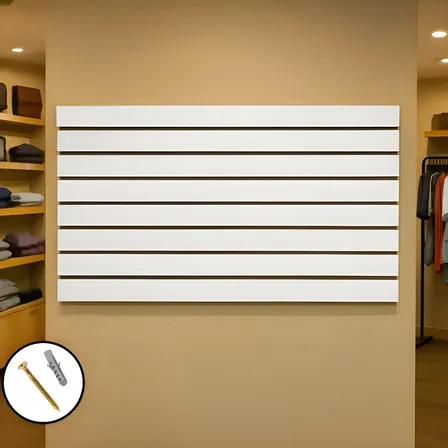 Painel Canaletado Mdf Branco 60x120 Para Loja Parede Vincado Branco