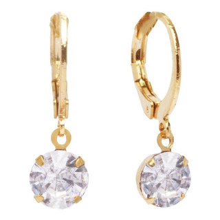 Brinco De Argolinha Com Ponto De Luz Folheado A Ouro 18k Brinco De Argolinha Com Ponto De Luz Folheado A Ouro 18k