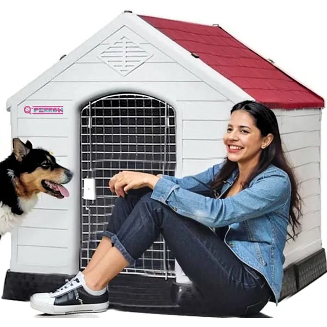 Casa Para Perros Raza G R A N D E Con Puerta Q Perrón +de 1m