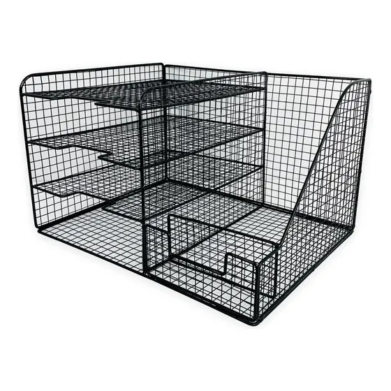 Organizador Trebal Escritorio Archivador Malla Metal Negro