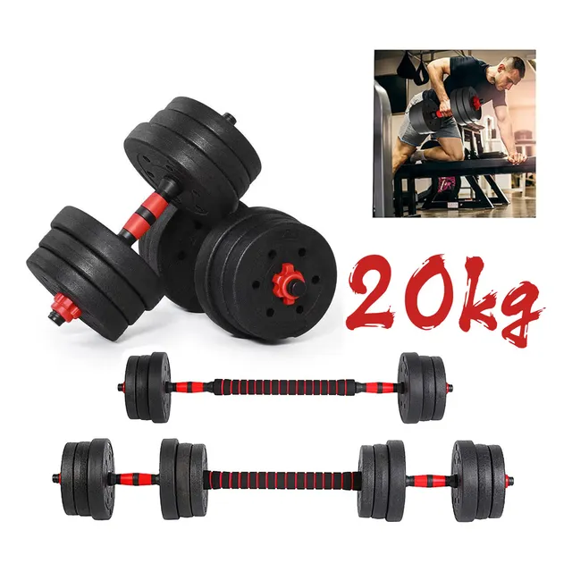 Kit De Pesas Mancuernas Ajustables Barras Para Long-xing Ejercicio Gym Pesas Gimnasio Multifuncional Mancuernas 20 Kg Color Black 1 Unidades