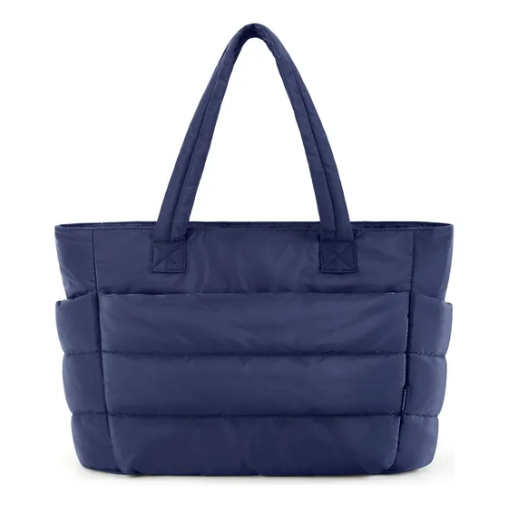 Bolsa Tote Para Mujer, Ligera Y Acolchada, Azul Marino