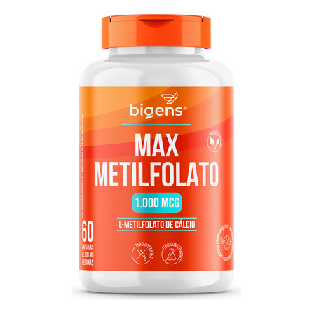 Max Metilfolato, L-metil Folato 1000mcg Por Cápsula, Forma Ativa Do Ácido Fólico, 60 Capsulas, Bigens Max Metilfolato, L-metil Folato 1000mcg Por Cápsula, Forma Ativa Do Ácido Fólico, 60 Capsulas, Bigens