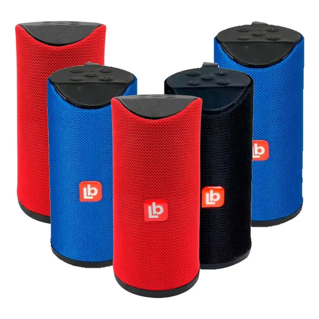 5 Bocina Portátil Link Bits Con Bluetooth Usb Color Rojo