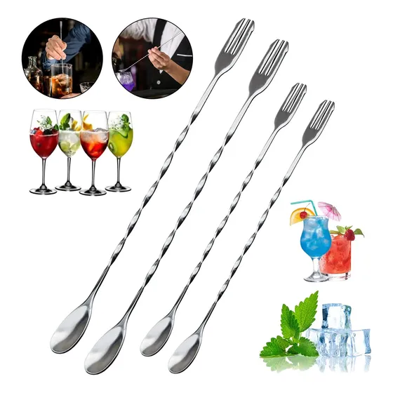 Kit 4pcs Agitadores Cuchara Mezcladora Acero Inoxidable