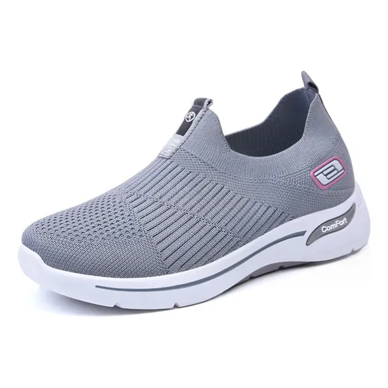 2024 Tênis Meia Feminino Confortável Sem Cadarço Slip On