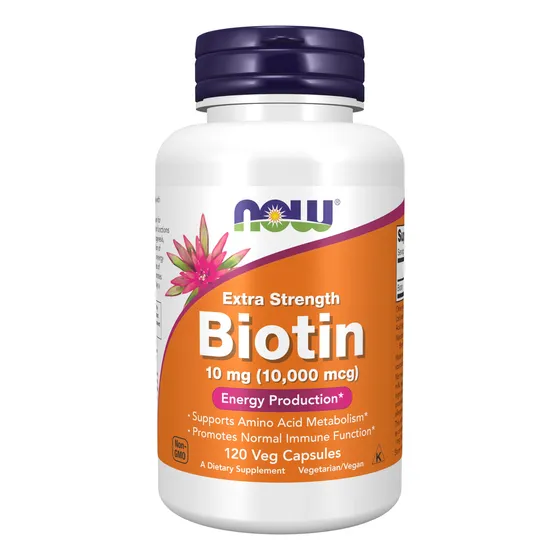 Suplementos Now Biotina 10 Mg (10,000 Mcg) Extra Strength 12