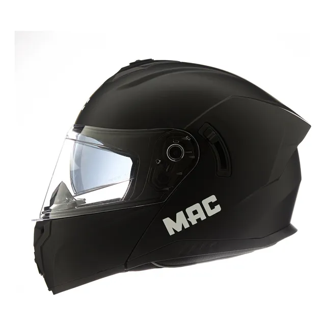 Casco Moto Mac Blaze Rebatible Doble Visor Negro Mate