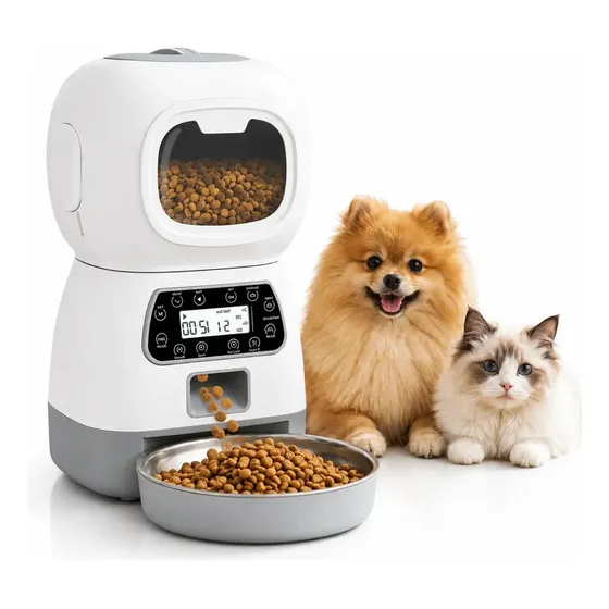 Alimentador Comedouro Automático Cães Gatos Pet Programável Cor Branco