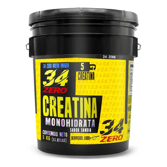 Creatina Monohidratada 34 Zero 5 Kg 1000 Servicios Sabores Sabor Sandía