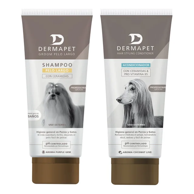 Dermapet Shampoo Pelo Largo + Acondicionador Para Perro