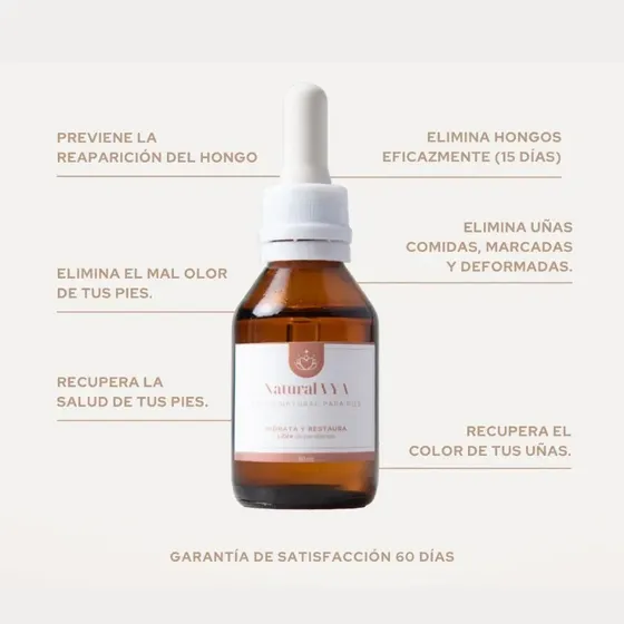 Aceite Antihongos Natural Vya Pies 30 Ml Dosificador