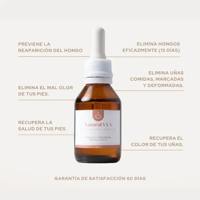 Aceite Antihongos Natural Vya Pies 30 Ml Dosificador