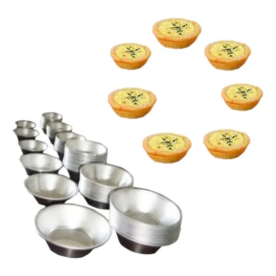 Forma De Empada Lisa N° 0 Alumínio Kit Com 50 Unidades