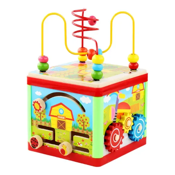 Cubo De Madera Didáctico Prono Reloj Juguete