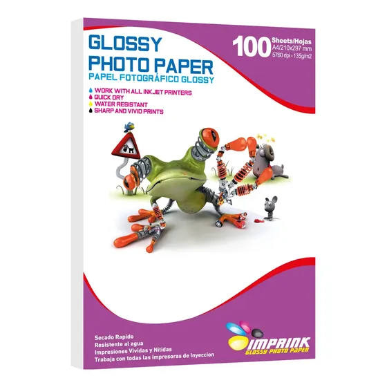 Papel Fotografico Glossy Brillante 135 Grs A4 100 Hojas | Cuotas sin interés