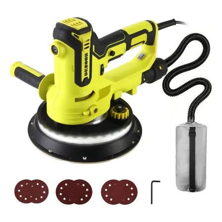 Lixadeira De Parede E Teto 1000w Profissional 6 Velocidades Base 360 Graus Com Led 6 Lixas Saco Coletor De Pó 127v Desoon
