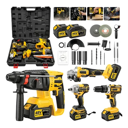 Kit 4 Em 1 Ferramentas Elétricas Profissional Com 2 Baterias