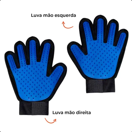 Kit Luva Escova Remove Tira Pelos Pets