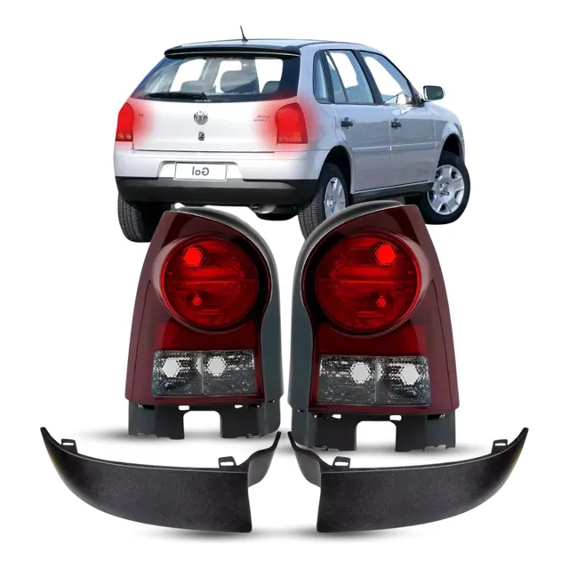 Par Lanterna Traseira Gol G4 Power Com Acabamento Moldura