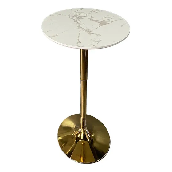 Mesa Multifuncional Marmol Gold Redonda