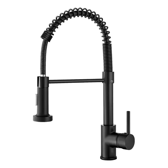 Llave Griferia Negro Mate Lavaplatos Monomando Extensible