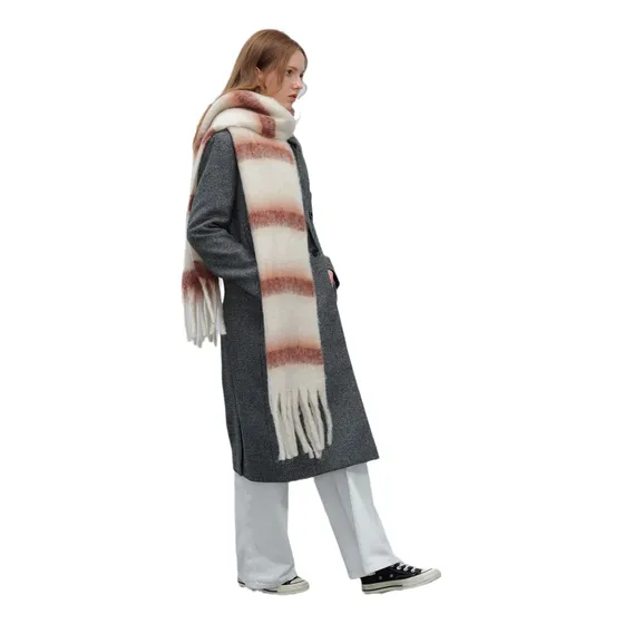 Bufanda Chalina Midori Crema: Chal Largo Con Borlas