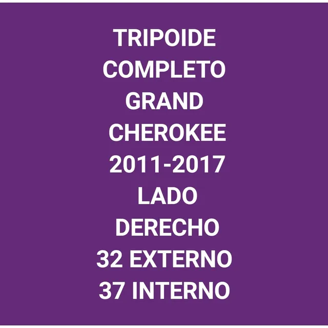 Tripoide Grand Cherokee 2011-2017 Derecho Largo Completo Fm