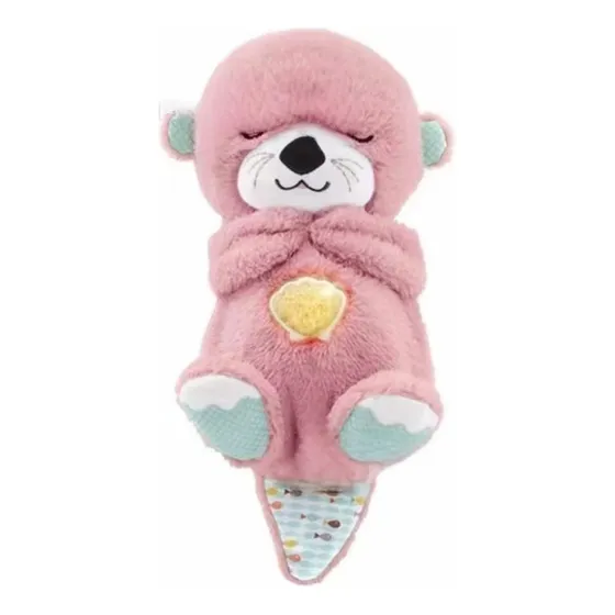 Nutria De Peluche Que Respira, Con Música Y Luces. Color Rosa