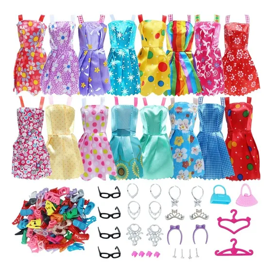 Set 42 Accesorios Zapatos Joyas Ropa Para Barbie