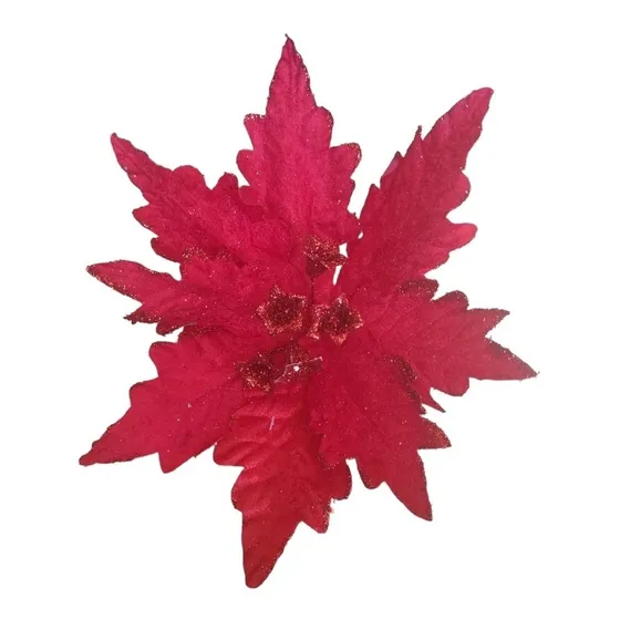 Pack 6 Flores Navideñas Artificial Adorno Navidad Colores N3