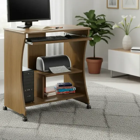 Mesa Escritorio Ditália Mc-153 Diamond Cor Marrom