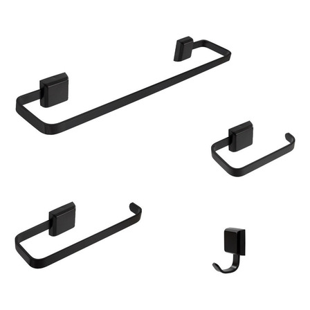 Kit Acessórios Para Banheiro Luxo 8 Peças Preto Rb2p2s2c Kit Acessórios Para Banheiro Luxo 8 Peças Preto Rb2p2s2c