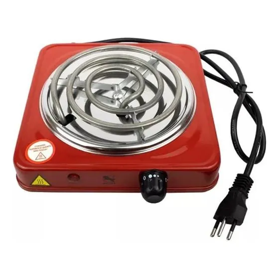 Fogareiro elétrico portátil mesa 1000w cor vermelho