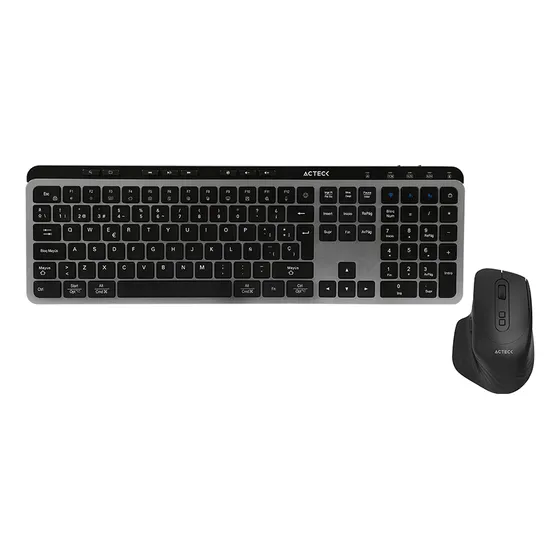 Combo 2 En 1 Inalámbrico Creator Virtuos Silk Mk720 3 Mod Bt Mouse Negro Teclado Gris