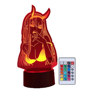 Lámpara Led 3d Zero Two Darling Franxx Diablita Touch 7color Lámpara Led 3d Zero Two Darling Franxx Diablita Touch 7color