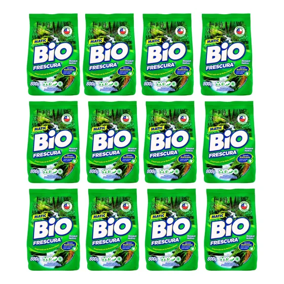 Pack 12 Detergente En Polvo  Bio Frescura 800g Colección