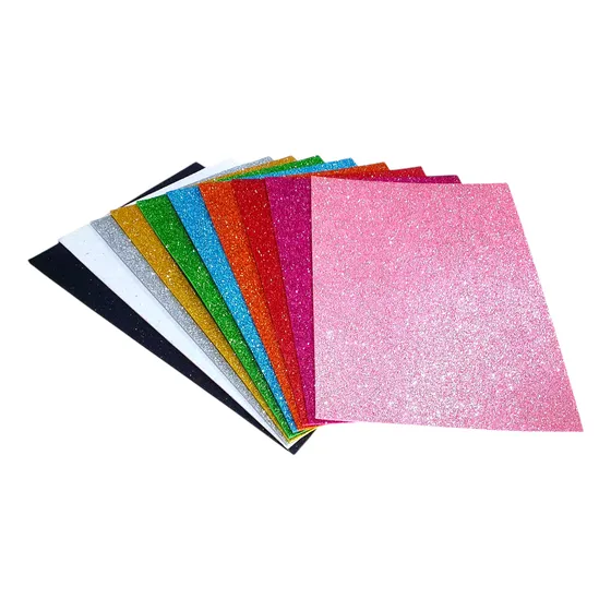 Folha Eva Com Glitter A5 Colorida 15x21cm Sortidas - 10 Unid