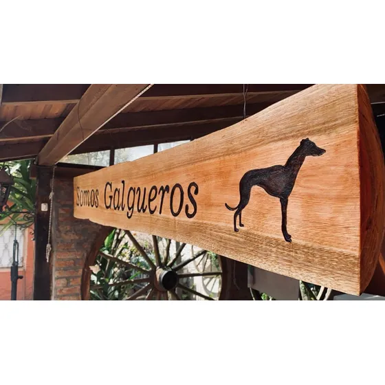 Cartel Artesanal Con Frase Y Logo, Madera Rústica