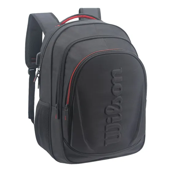 Mochila Porta Notebook Reforzada Urbana Ejecutiva Deportes Gym Wilson Usb 65.11115 Color Negro