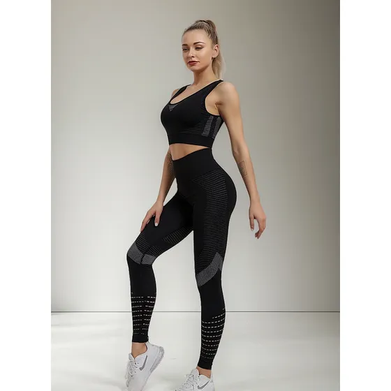 Conjunto Deportivo- Ref. 5070- Negro- Lycra + Top. 