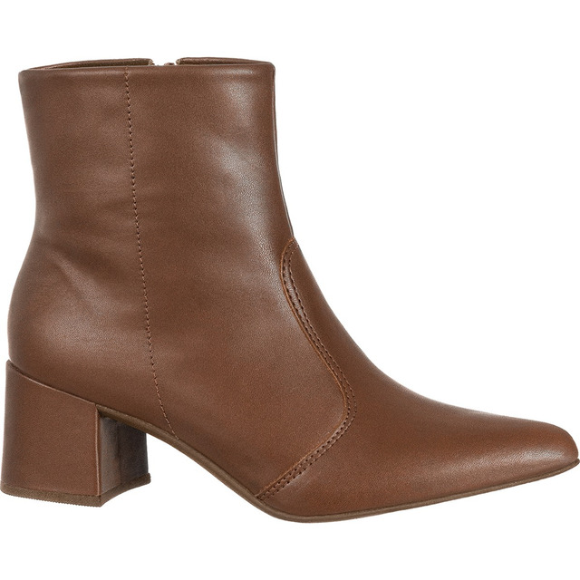 Bota Feminina Bico Fino Cano Curto Salto Clássica Elegante Bota Feminina Bico Fino Cano Curto Salto Clássica Elegante
