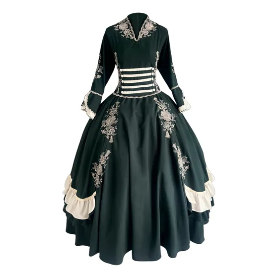 Vestido De Prenda Bordado Com Rendas E Faixas