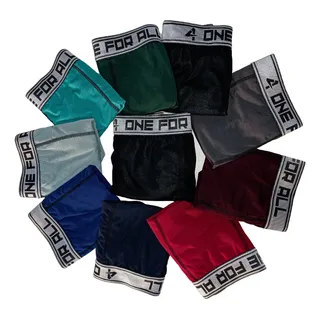 Kit 10 Cuecas Boxer Adulto One For All Microfibra Variadas Kit 10 Cuecas Boxer Adulto One For All Microfibra Variadas