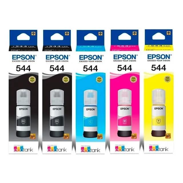 5 Tintas 544 Epson L3110 L3150 L3210 L3250 L3251 L5190 L5290