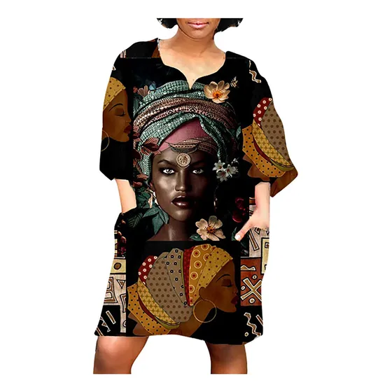 Roupas Sociais Femininas Com Estampa Vintage Africana De Man