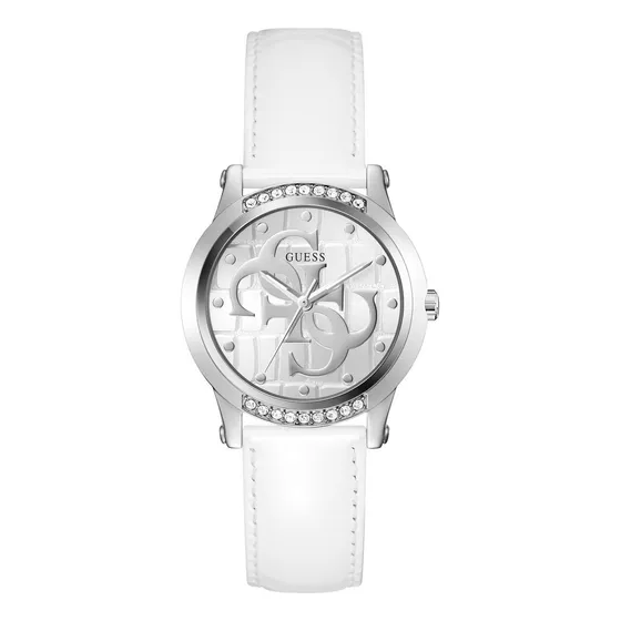 Reloj Guess Mujer Blanco Plateado Piel Mujer Annette