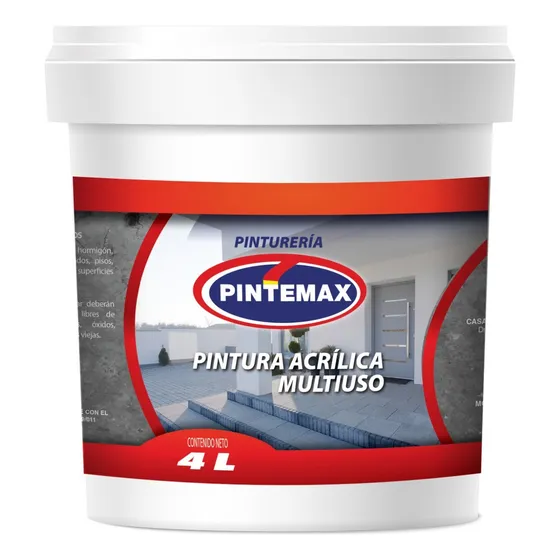 Pintura Multiuso Premium Para Pisos Y Paredes 4lts Acabado Mate Color Blanco